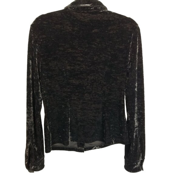 Vintage Guess Black velvet button up sweatshirt jacket size medium - Picture 6 of 10